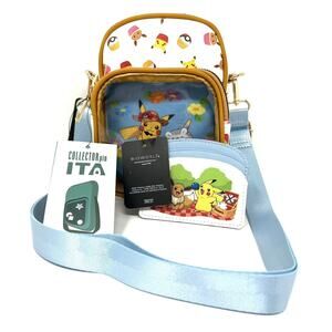 Pokemon Pikachu Eevee Cupcake Crossbody Bag Set ID Card Holder Wallet BIOWORLD